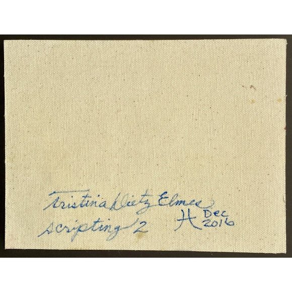 Scripting 2 - Original Wall Art Liquid Oil Paint & Marker Signed Painting 6”x8” - Picture 10 of 10